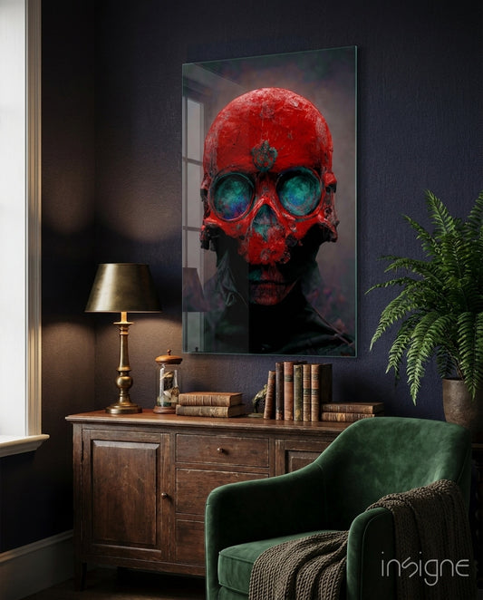Skull Glass Art  || Designers Collection - Lifestyle preview in a designer interior