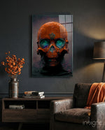 Skull Glass Art  || Designer Collection - Lifestyle preview in a designer interior