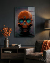 Skull Glass Art  || Designer Collection - Lifestyle preview in a designer interior