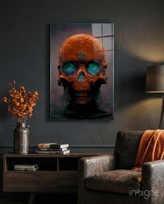 Skull Glass Art  || Designer Collection - Lifestyle preview in a designer interior