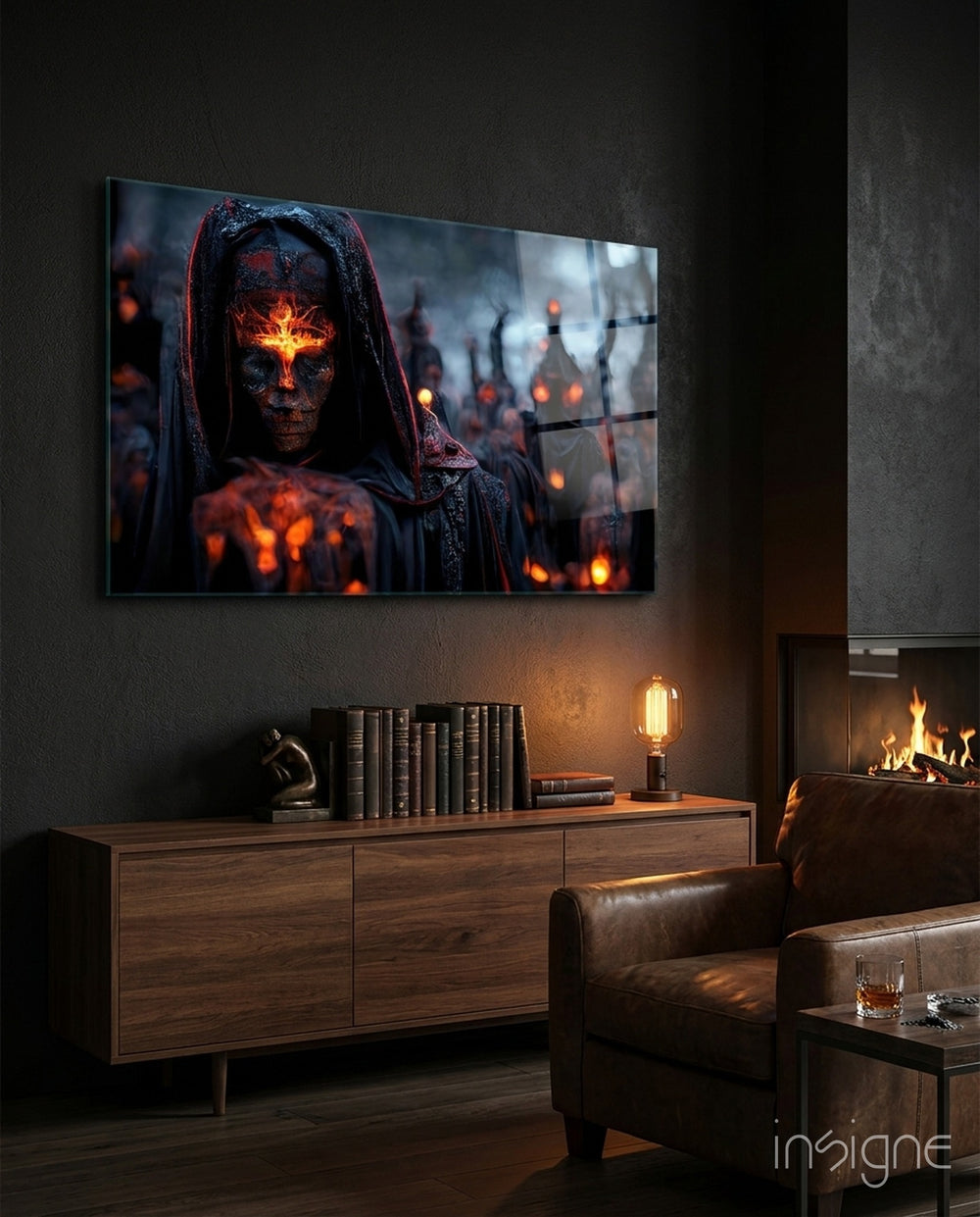 Fighters of the New Age Glass Art  || Designer Collection - Lifestyle preview in a designer interior