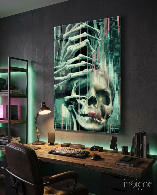 Fall of Skeletons Glass Art  || Designers Collection - Lifestyle preview in a designer interior
