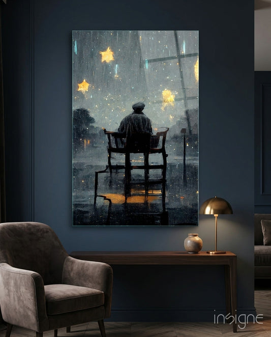 Star Rain Glass Art  || Designer Collection - Lifestyle preview in a designer interior