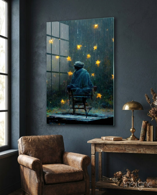 Star Rain Glass Art  || Designer Collection - Lifestyle preview in a designer interior