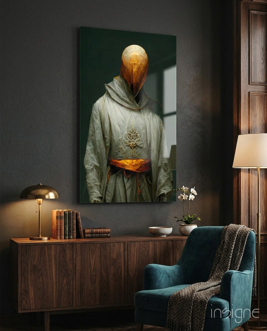 Headless Monk Glass Art  || Designer Collection - Lifestyle preview in a designer interior