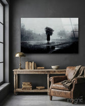 Loneliness Glass Art  || Designer Collection - Lifestyle preview in a designer interior