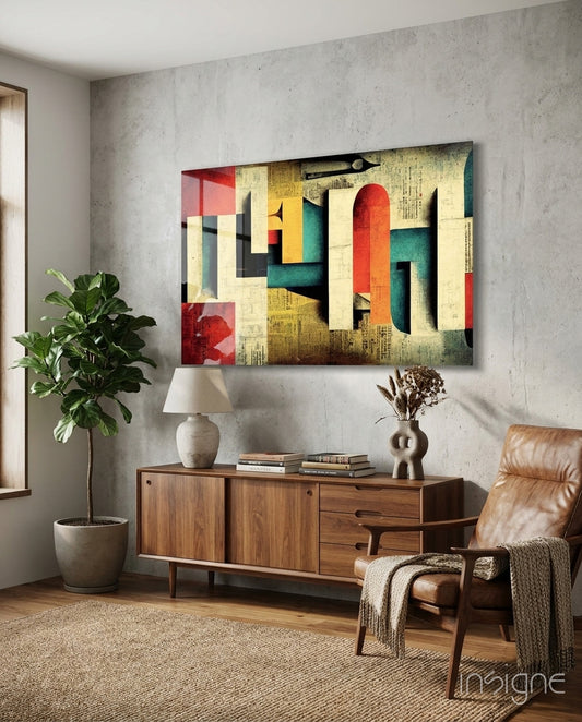 Language Glass Art  || Designer Collection - Lifestyle preview in a designer interior