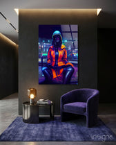 The Wait Glass Wall Art || Designer Collection - Lifestyle preview in a designer interior