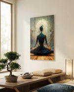 Meditation Glass Art  || Designer Collection - Lifestyle preview in a designer interior
