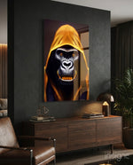 Angry Smile Glass Wall Art  || Designer Collection - Lifestyle preview in a designer interior