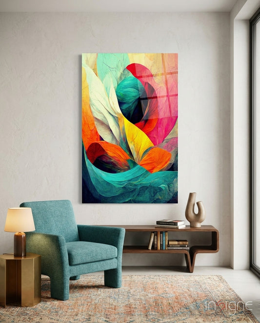 Hidden Swan Glass Wall Art  || Designer Collection - Lifestyle preview in a designer interior