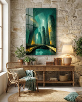 Underground Glass Wall Art  || Designers Collection - Lifestyle preview in a designer interior