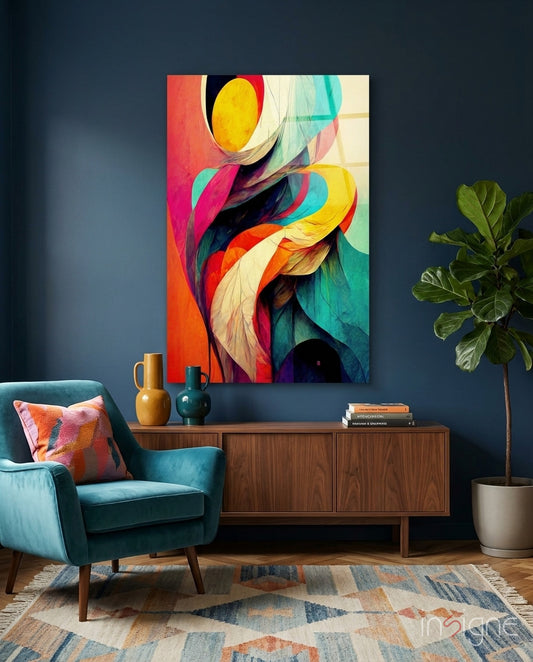 The Hug Glass Wall Art  || Designer Collection - Lifestyle preview in a designer interior