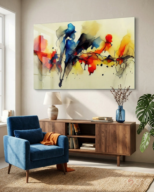 Frequency Glass Wall Art  || Designer Collection - Lifestyle preview in a designer interior