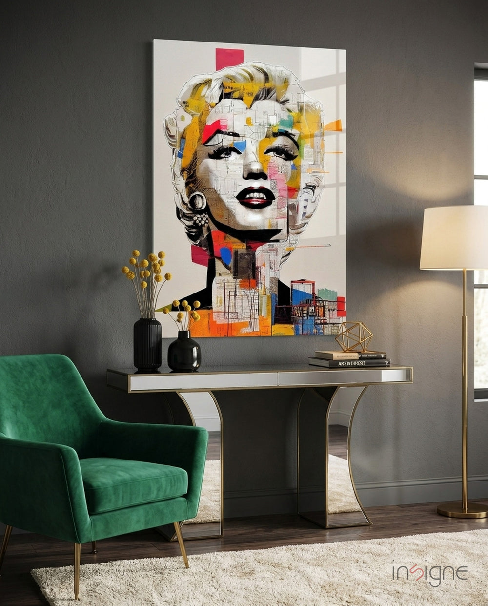 Pop Art Glamour Starlet Glass Wall Art  || Designer Collection