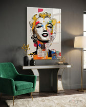 Pop Art Glamour Starlet Glass Wall Art  || Designer Collection