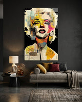 Pop Art Glamour Starlet Glass Wall Art  || Designer Collection