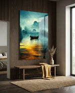 Silence Glass Wall Art  || Designer Collection - Lifestyle preview in a designer interior