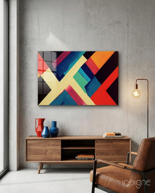 Corners Glass Wall Art  || Designers Collection - Lifestyle preview in a designer interior