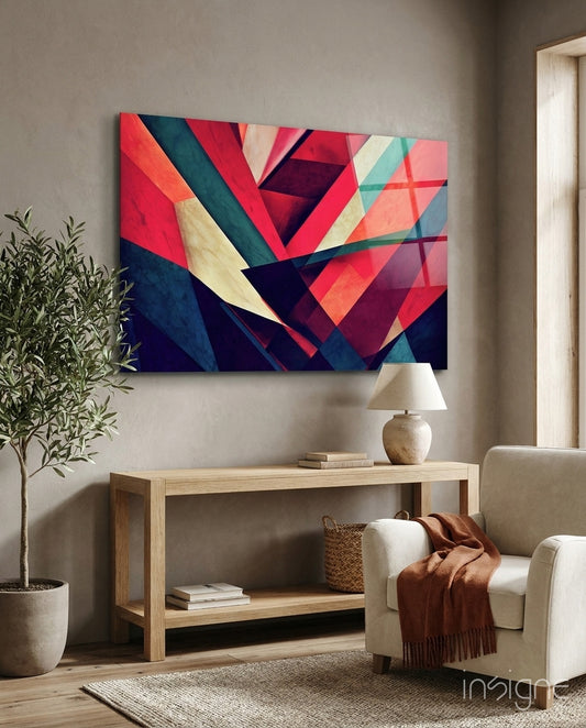 Corners Glass Wall Art  || Designers Collection - Lifestyle preview in a designer interior