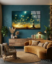 Mysticism Glass Wall Art  || Designer Collection - Lifestyle preview in a designer interior