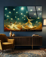 Mysticism Glass Wall Art  || Designer Collection - Lifestyle preview in a designer interior