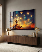 Mysticism Glass Wall Art  || Designer Collection - Lifestyle preview in a designer interior