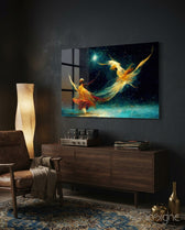 Mysticism Glass Wall Art  || Designer Collection - Lifestyle preview in a designer interior