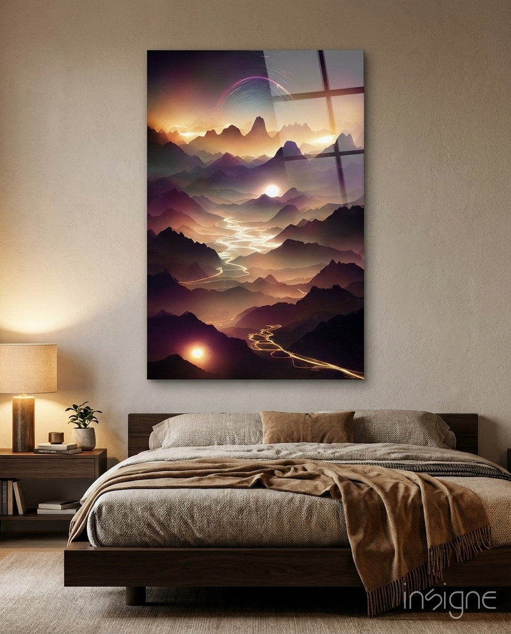 Lavas Glass Wall Art  || Designer Collection - Lifestyle preview in a designer interior