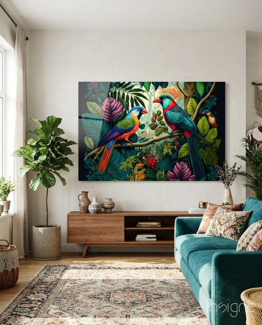 Dating on Amazon Glass Wall Art  || Designers Collection - Lifestyle preview in a designer interior