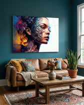 Transmutation to Beauty Glass Wall Art || Designer Collection - Lifestyle preview in a designer interior