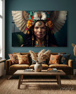 Beauty of the Clan Glass Wall Art  || Designer Collection - Lifestyle preview in a designer interior