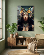 Warrior Beautiful Glass Wall Art  || Designers Collection - Lifestyle preview in a designer interior