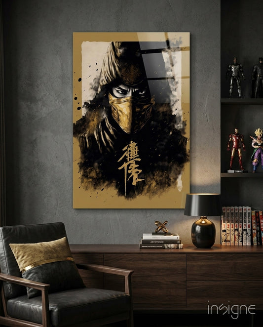Master Fighter Glass Wall Art  || Designer Collection - Lifestyle preview in a designer interior