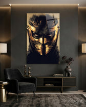 Masked Horror Glass Wall Art  || Designer Collection - Lifestyle preview in a designer interior