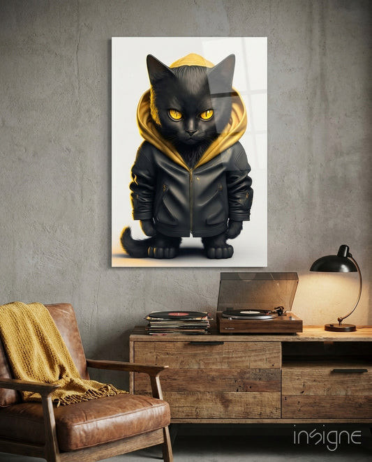 Cutie Cool  Glass Wall Art  || Designers Collection - Lifestyle preview in a designer interior