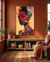 Schuh Glance Glass Wall Art  || Designer Collection - Lifestyle preview in a designer interior