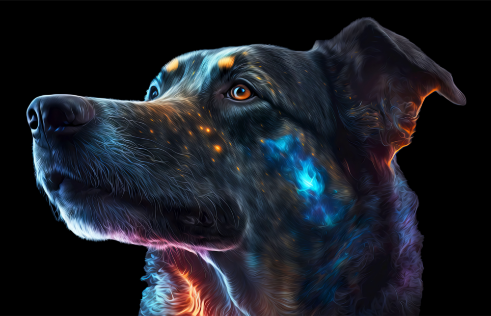 Space Dog Glass Wall Art  || Designer Collection