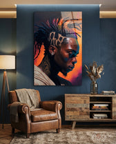 Roy Woods Glass Wall Art  || Designer Collection - Lifestyle preview in a designer interior