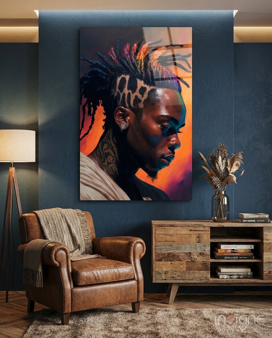 Roy Woods Glass Wall Art  || Designer Collection - Lifestyle preview in a designer interior
