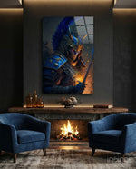 Master Warrior Glass Wall Art  || Designer Collection - Lifestyle preview in a designer interior