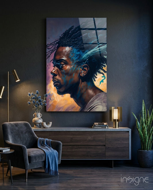 Roy Woods Glass Wall Art  || Designer Collection - Lifestyle preview in a designer interior