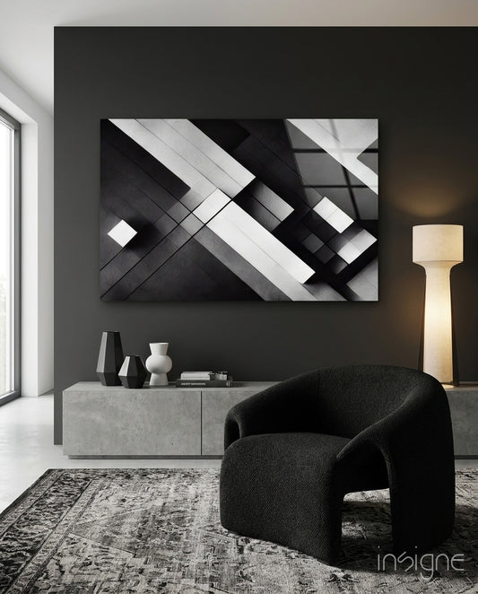 Cubic Glass Wall Art  || Designers Collection - Lifestyle preview in a designer interior