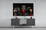 3 Wise Monkey panel catching window light to reveal its kinetic charge