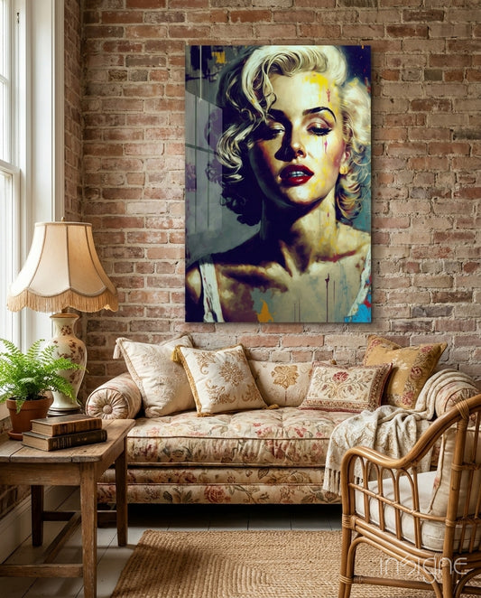 Pop Art Glamour Starlet Glass Wall Art  || Designer Collection