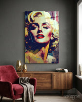 Pop Art Glamour Starlet Glass Wall Art  || Designer Collection
