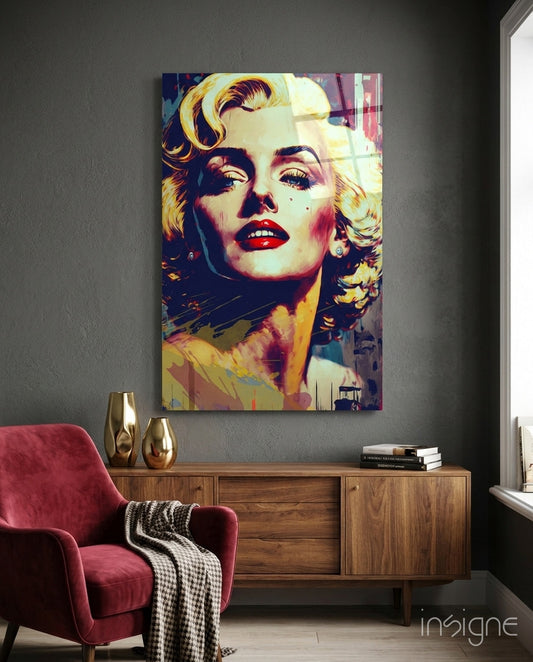 Pop Art Glamour Starlet Glass Wall Art  || Designer Collection