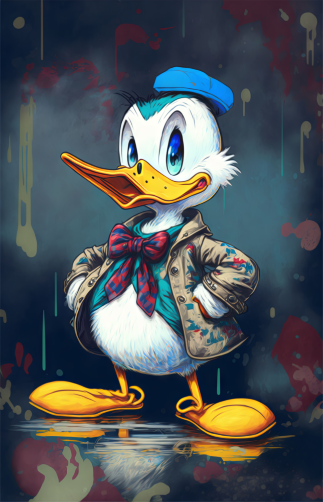 Donald Duck Glass Wall Art  || Designers Collection