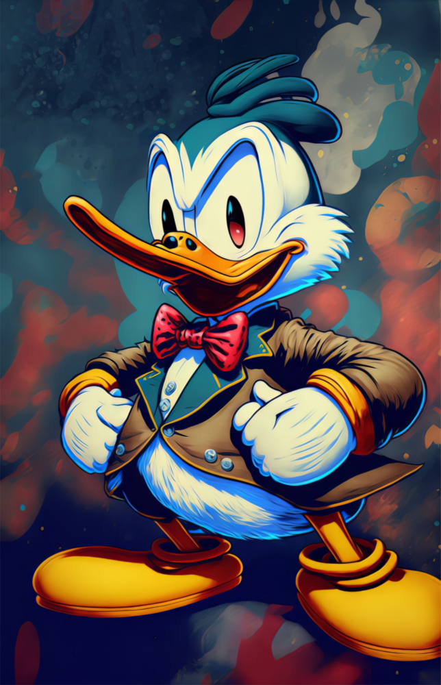 Anger of Donald Duck Glass Wall Art  || Designer Collection