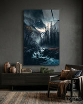 Dreamtopia Glass Wall Art  || Designers Collection - Lifestyle preview in a designer interior